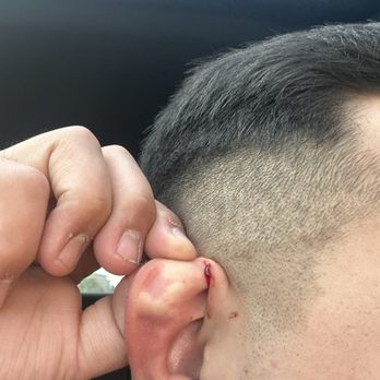 Stache House Barbershop - Look at the fade and the cut on my ear to top it off - Barbers Near Me - Fullerton, California Stache House Barbershop - Look at the fade and the cut on my ear to top it off - Barbers Near Me - Fullerton, California