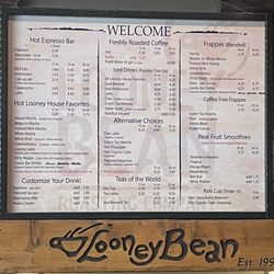 Looney Bean Coffee Roasting Co - Drink Menu
