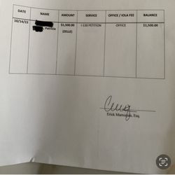 Marroquin Law - Pruebas de los recibos que el me dio
