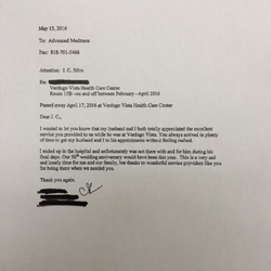Advanced Med Trans Non Emergency Medical Transportation - A client's letter. Thank you!