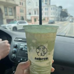 matcha with puff cream matcha with puff cream