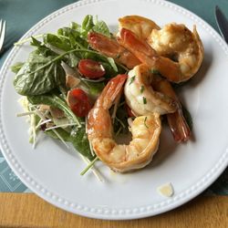 Tasca da Esquina - Prawns with salad . Look at the size of those prawns!!! Delicious