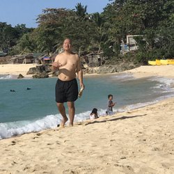 Patar Beach - Elm enjoying the shores