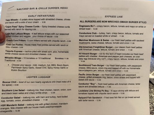 Menu photo 1 Railyard Bar & Grille Sunman, IN Menu photo 1 Railyard Bar & Grille Sunman, IN