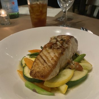 Market Bistro - Roasted Atlantic Halibut - good citrus balance. Quality fish - New American Near Me - Jericho, New York