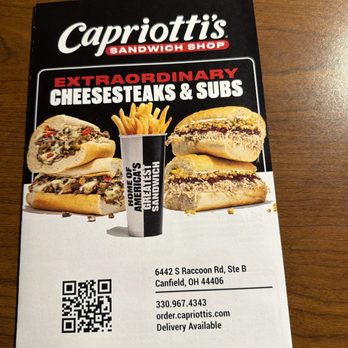 Capriotti's Sandwich Shop - Take out - Cheesesteaks Near Me - Canfield, Ohio