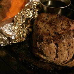 Skinney's - 8oz filet - w/ baked sweet potato!