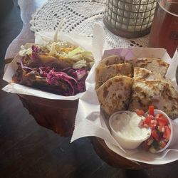 Sh'Mokin Taco - Taco Bahn Mi and Jerk Chicken plus quesadilla.