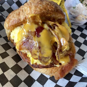 Aloha Bakehouse & Cafe - Breakfast Sandwich on Criossant - Cafes Near Me - Honolulu, Hawaii
