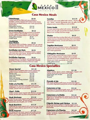 Menu photo 1 Casa Mexico 2 Warner Robins, GA Menu photo 1 Casa Mexico 2 Warner Robins, GA