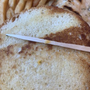 Broken Yolk Cafe - the visible cheese on the bread after asking for no cheese - Breakfast & Brunch Near Me - Fullerton, California Broken Yolk Cafe - the visible cheese on the bread after asking for no cheese - Breakfast & Brunch Near Me - Fullerton, California