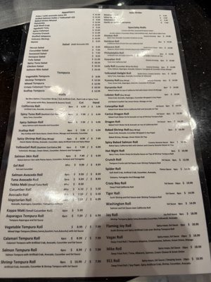 Menu photo 1 Mika Sushi Camarillo, CA