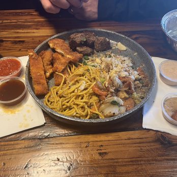 Volcano Grille - Plate with sauces - Seafood Near Me - Las Vegas, Nevada