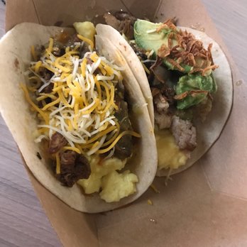 The Peached Tortilla - Pork belly and eggs  Korean steak and eggs - Tacos Near Me - Austin, Texas