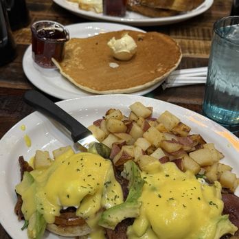 Biscuits Cafe - Beast Benedict, pancake, French Toast Combo - Breakfast & Brunch Near Me - Glendale, Arizona