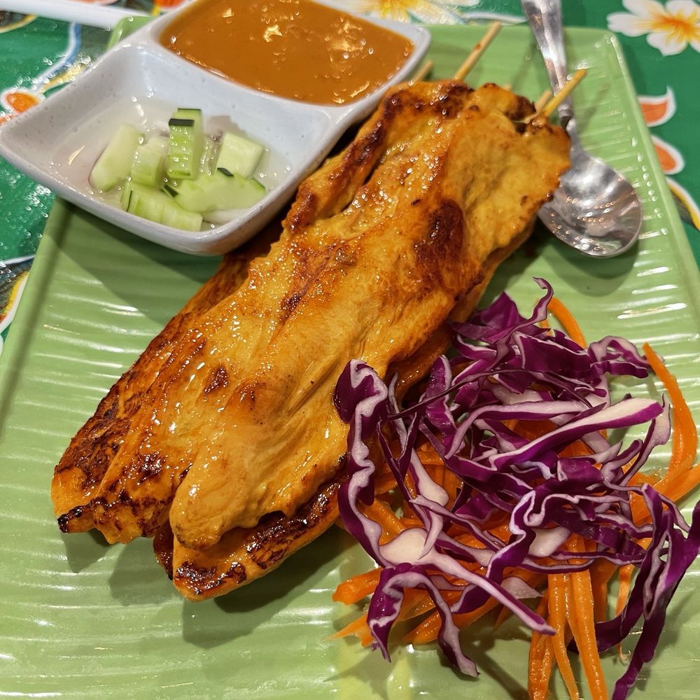 Green Basil Thai - 5 Piece Chicken Satay - Thai Near Me - Calabasas, California Green Basil Thai - 5 Piece Chicken Satay - Thai Near Me - Calabasas, California