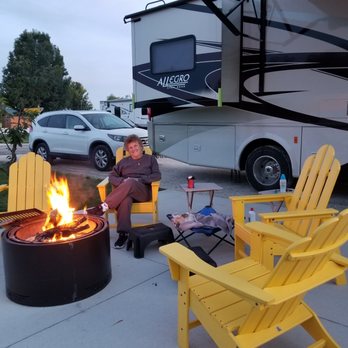 Des Moines West KOA - Even wearing sweats by the fire - Campgrounds Near Me - Adel, Iowa