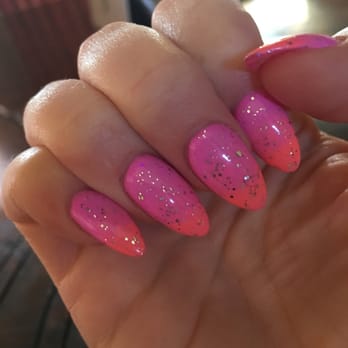 Nu Nails - Pink and orange ombré by Tracy. So pretty! - Waxing Near Me - Scottsdale, Arizona