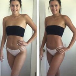 Le Bella Bronze - Before and after having a spray tan