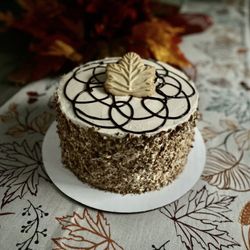 Whiskful - Maple Pecan Chocolate Cake covered by buttercream sweetened only by pure Vermont maple syrup