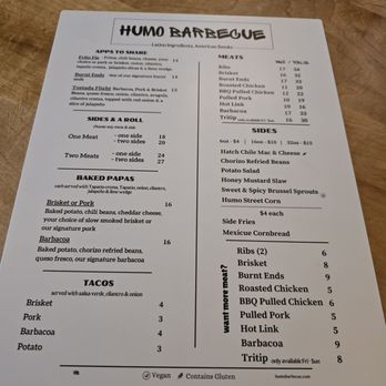 Humo Barbecue - Menu - Barbeque Near Me - Las Vegas, Nevada Humo Barbecue - Menu - Barbeque Near Me - Las Vegas, Nevada