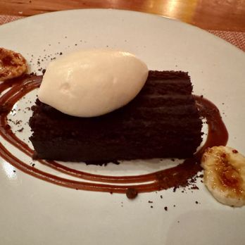 Craft - Chocolate Blackout Cake with Fior di Latte & Brûléed Bananas from Restaurant Menu - New American Near Me - New York, New York