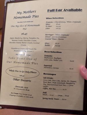 Menu photo 4 My Mother's Restaurant Phoenix, AZ