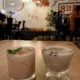 Guava Mama Mocktail (amazing) and seasonal coffee cocktail