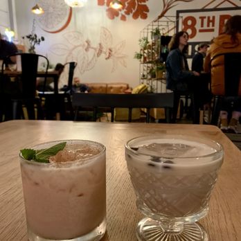 8th Day Distillery - Guava Mama Mocktail (amazing) and seasonal coffee cocktail - Distilleries Near Me - Indianapolis, Indiana