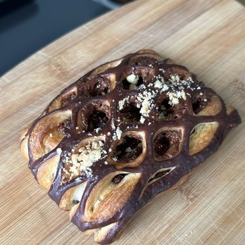 Somedays Bakery - Chocolate Hazelnut lattice croissant - Bakeries Near Me - Astoria, New York Somedays Bakery - Chocolate Hazelnut lattice croissant - Bakeries Near Me - Astoria, New York