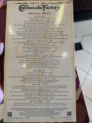 Menu photo 4 The Cheesecake Factory Riverside, CA Menu photo 4 The Cheesecake Factory Riverside, CA