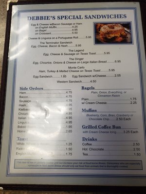 Menu photo 1 Debbie's Breakfast Place Woonsocket, RI
