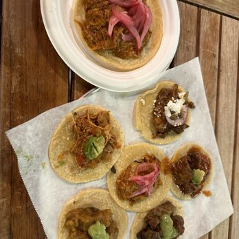 Guisados - Sample platter and seperate order of Chicharron taco - Mexican Near Me - West Hollywood, California Guisados - Sample platter and seperate order of Chicharron taco - Mexican Near Me - West Hollywood, California