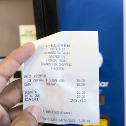 7-Eleven - The recipe to show I purchased gas