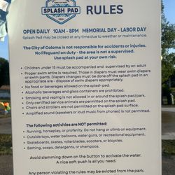 Randall Park - Hours of operation for new splash pad