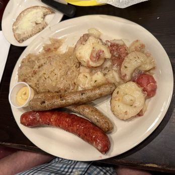 Hollerbach's German Restaurant - Heaven and Earth Potatoes (wonderful) / sourkraut, sausage - German Near Me - Sanford, Florida Hollerbach's German Restaurant - Heaven and Earth Potatoes (wonderful) / sourkraut, sausage - German Near Me - Sanford, Florida