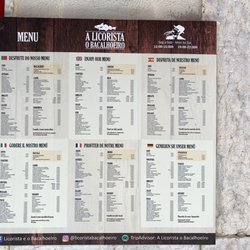 A Licorista - Menu