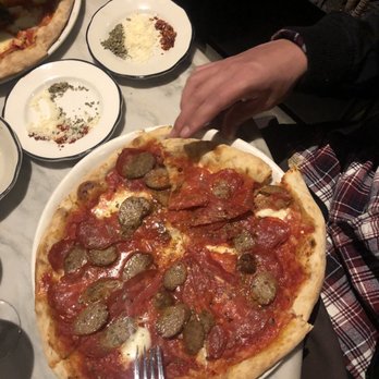 Monello - Picante pizza with sausage on top, so yum but def earned the name picante - Italian Near Me - San Diego, California Monello - Picante pizza with sausage on top, so yum but def earned the name picante - Italian Near Me - San Diego, California