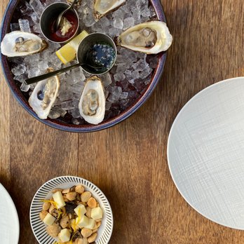 Broma - Oysters and Marcona almonds - yum! - New American Near Me - Mountain View, California