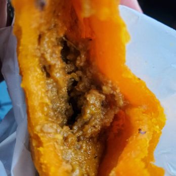 Tasty Fried Chicken - Beef pattie interior - Fast Food Near Me - Portland, Maine