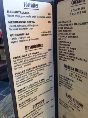 Menu photo 2 El Aguila Stockholm, AB Menu photo 2 El Aguila Stockholm, AB