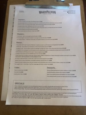 Menu photo 2 The Washington London, XGL