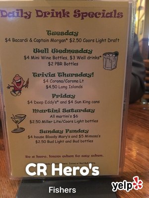Menu photo 4 CR Hero's Fishers, IN Menu photo 4 CR Hero's Fishers, IN