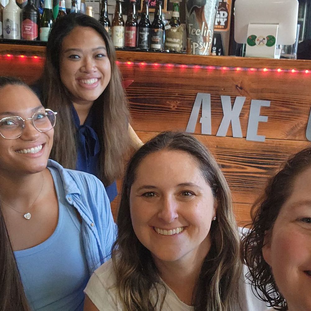 Axe Champs - George joined our selfie - Axe Throwing Near Me - Jacksonville, Florida Axe Champs - George joined our selfie - Axe Throwing Near Me - Jacksonville, Florida