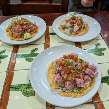 Holbox - Tostadas de Atun, Rokot, and smoked Kanpachi - Latin American Near Me - Los Angeles, California