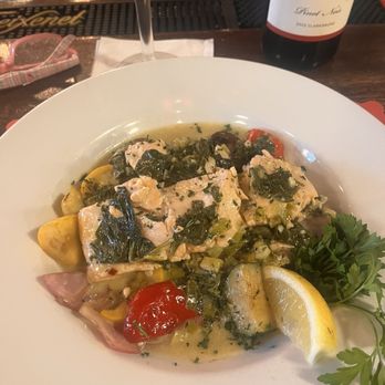 Cirino's At Main Street - The most simple but amazing dish that Ryan made for me. Steamed salmon and vegetables in the most delicious broth.! Such a winner!!!! - Italian Near Me - Grass Valley, California