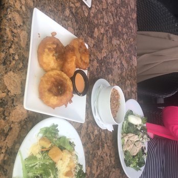 Cincinnati Lager House - House salad/ onion rings, salmon salad/ farro fried rice, cheese burger and fries. - New American Near Me - Cincinnati, Ohio Cincinnati Lager House - House salad/ onion rings, salmon salad/ farro fried rice, cheese burger and fries. - New American Near Me - Cincinnati, Ohio
