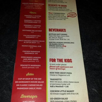 Giordano's - Menu as of 10/5/2016.  Lunch specials shown on the left. - Pizza Near Me - Rosemont, Illinois