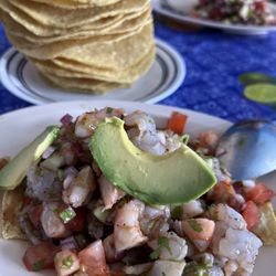 Mariscos Montoya - Tostada de Camarón- simply delicious!