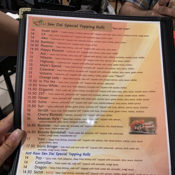 Sen Dai Sushi - menu - Japanese Near Me - Milpitas, California Sen Dai Sushi - menu - Japanese Near Me - Milpitas, California